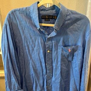 Mens Ralph lauren linen button down shirt